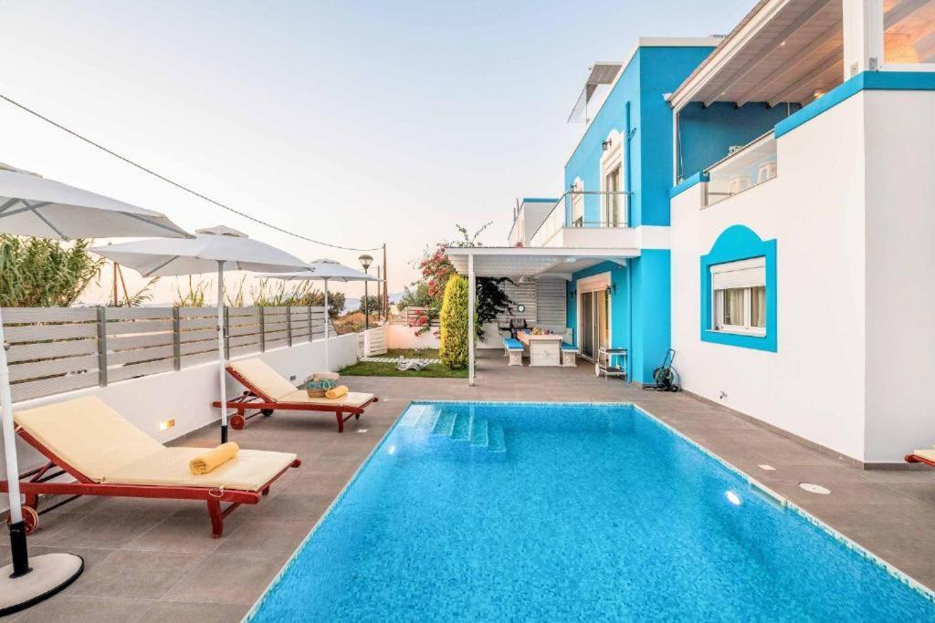 Seabreeze Villa - With Jacuzzi & Heated Pool Mastichari  Bagian luar foto